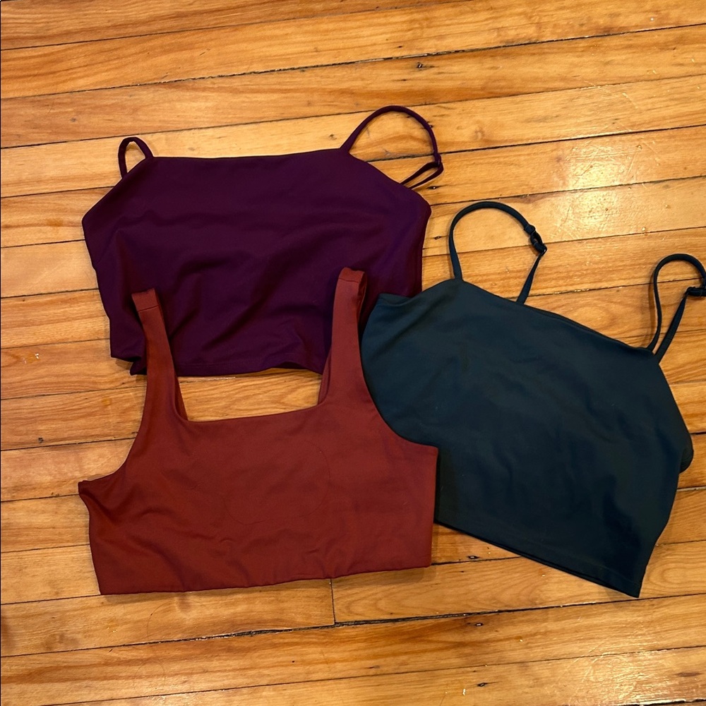 Girlfriend Collective Tops! All size L - Deep Purple, Rich Rust, Dark Green